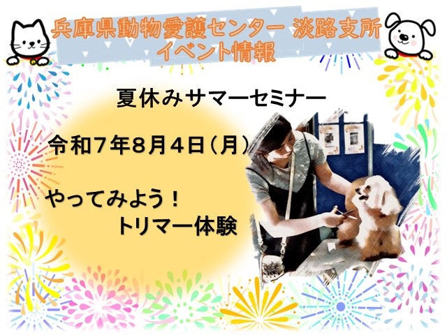 【淡路支所】やってみよう！トリマー体験